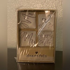 Creative Brands Heartfelt Collection-Square-Shaped Glass Magnets, Mr./Mrs